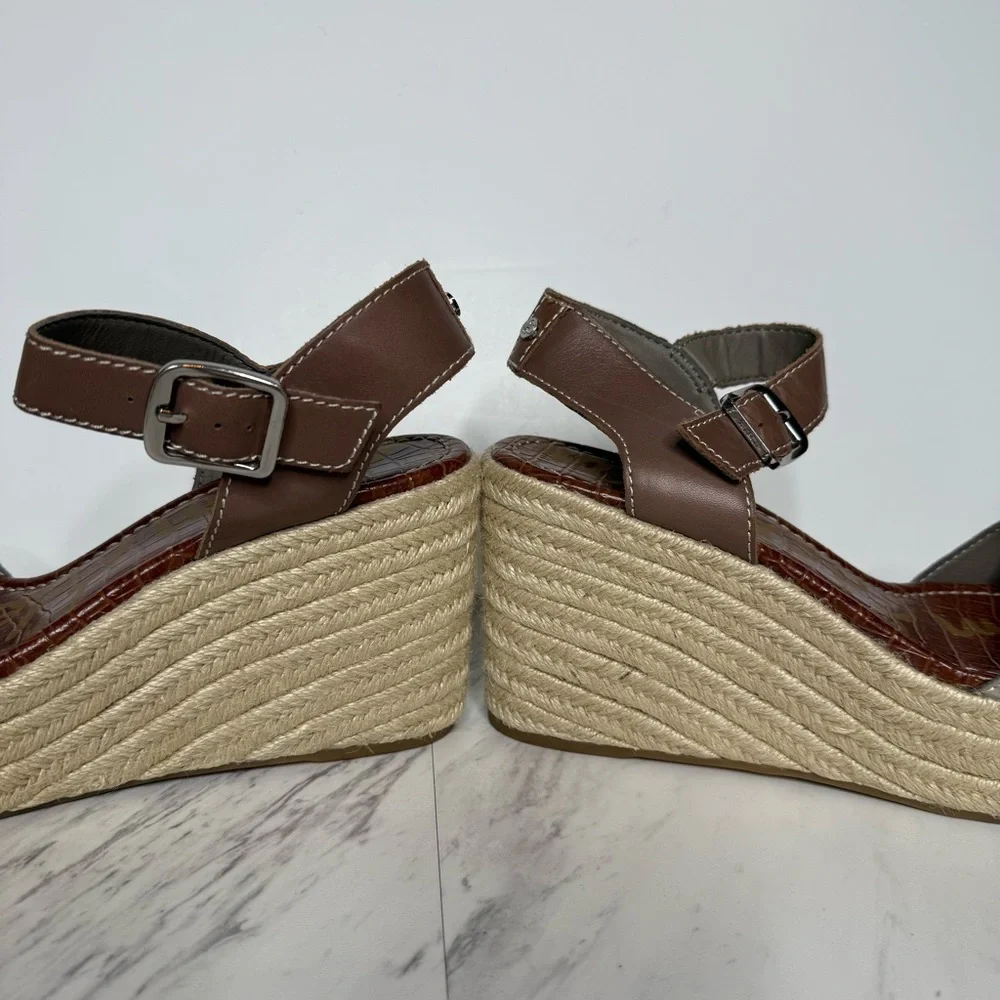 Sam Edelman Dimitree Gray Suede Espadrille Wedge Sandal 10M